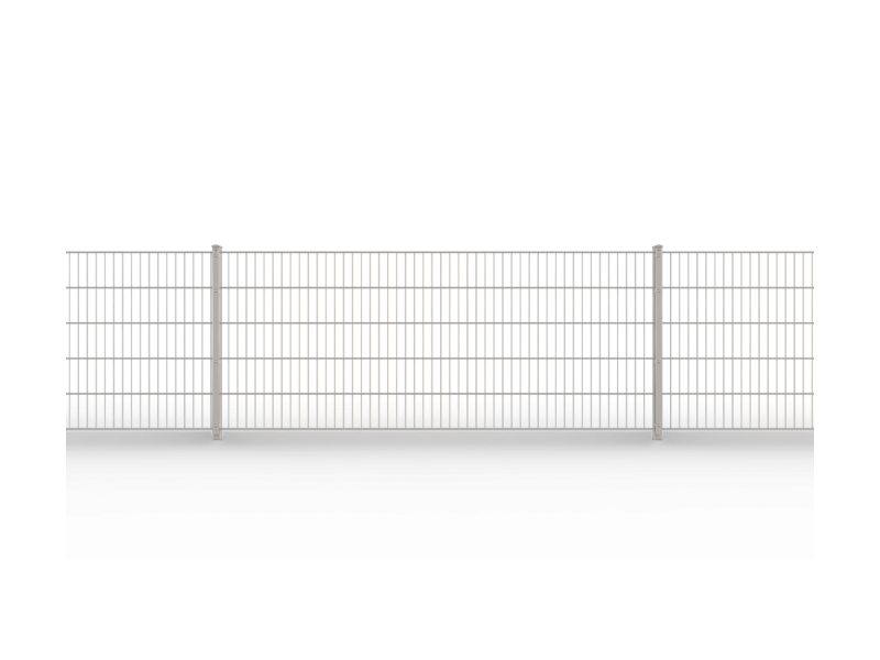 Doppelstabmattenzaun-Aufbau