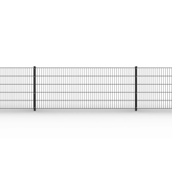 Doppelstabmattenzaun-anthrazit-Feldaufbau