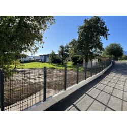 Doppelstabmattenzaun-100cm-anthrazit-aufgedübelt