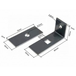 Zaunanschlusswinkel schmal anthrazit skizze