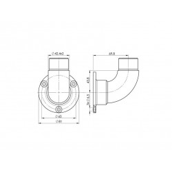 Skizze von Handlaufhalter mit Flansch